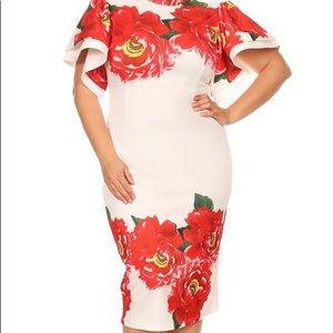 Colorful White flower Dress